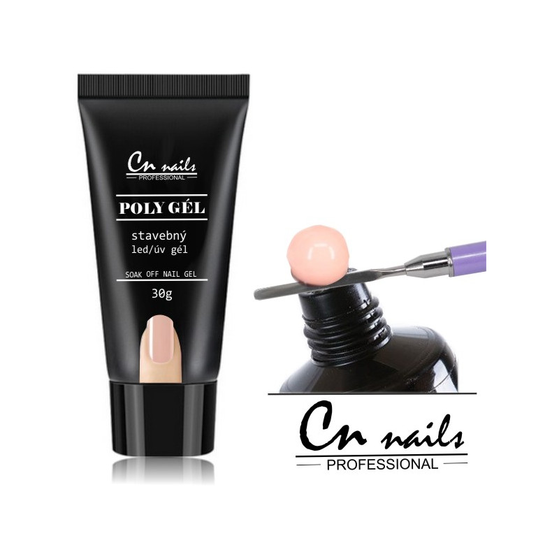 CN nails UV/LED poly gel v tubě 30 ml - POLYGEL COVER CN nails UV/LED poly gel v tubě 30 ml - POLYGEL COVER