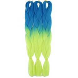 Kanekalon Sky blue - Žlta pastel  Kanekalon dvojfarebný