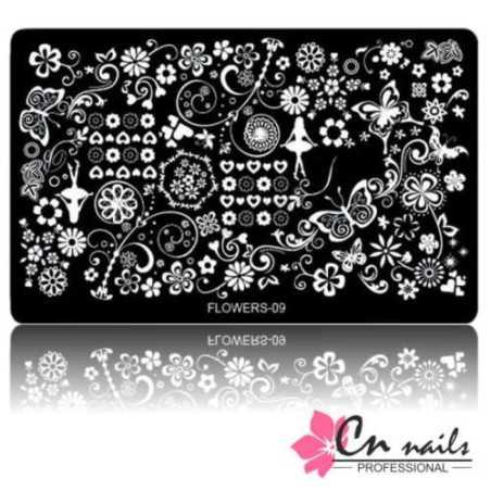 Doštička na pečiatkovanie Flowers CN nails